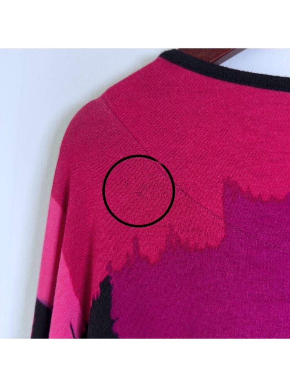 Ruby Rd Abstract Brushstroke Print Top Petite XL Hot Pink Red Black Art Teacher - Picture 6 of 10